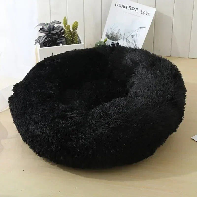 coussin chat noir peluche douillet