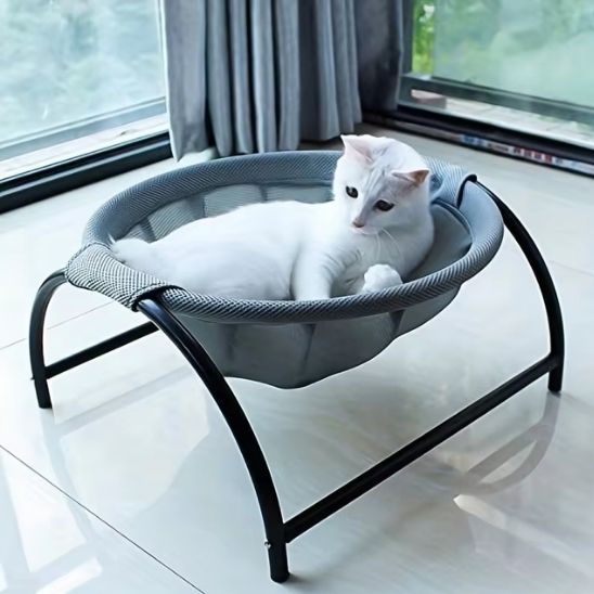 hamac-pour-chat-en-maille-grise