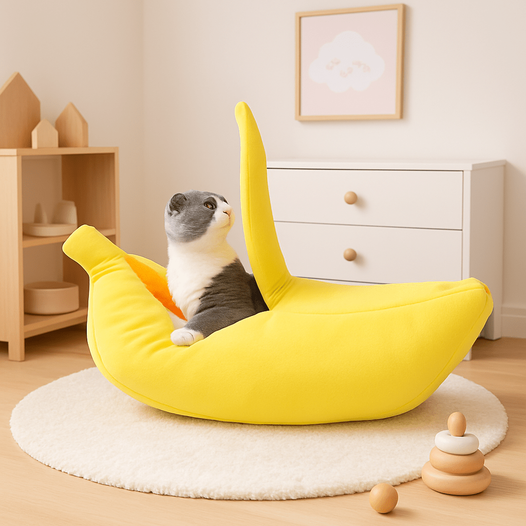 niche chat forme banane chambre