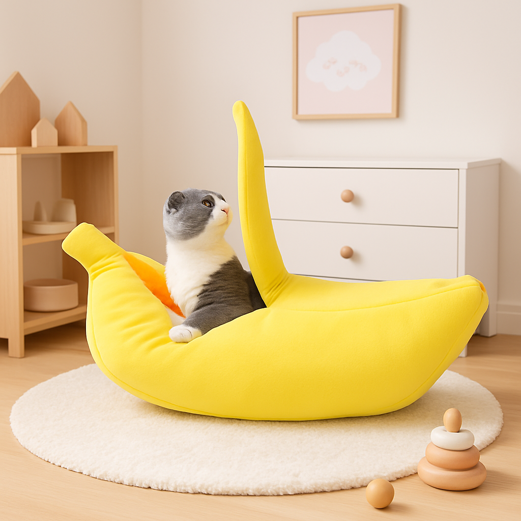 niche chat forme banane chambre