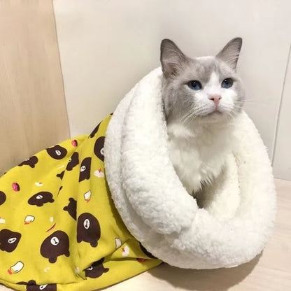 chat panier couchage polaire