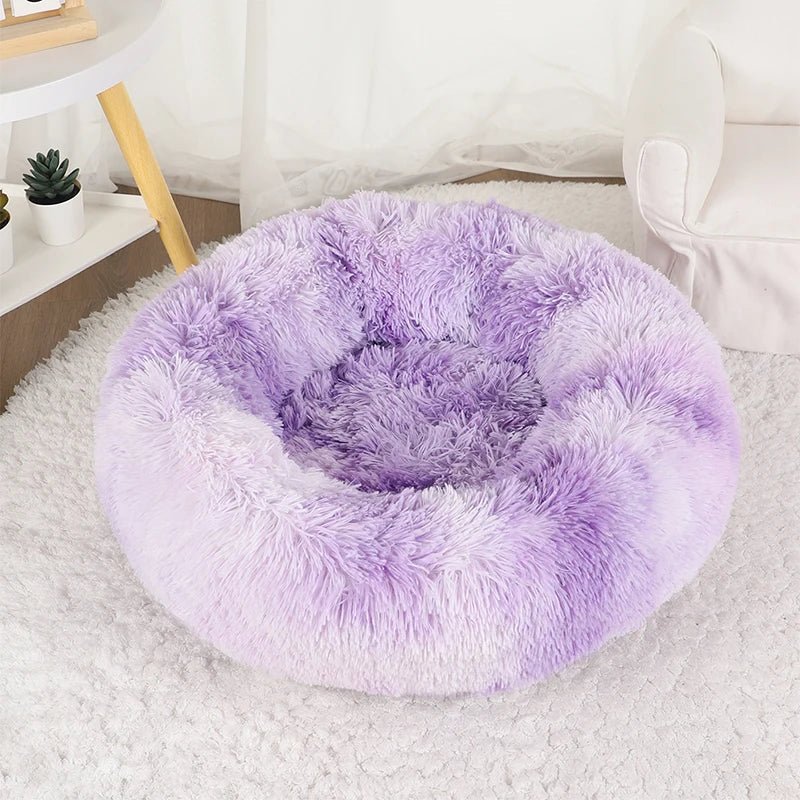 coussin chat violet degrade peluche