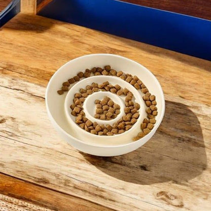 Détail spirale ralentisseur gamelle céramique anti glouton pour chat