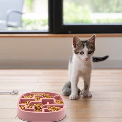 Gamelle anti glouton chat  18,5 cm plastique alimentaire lave-vaisselle avec obstacles