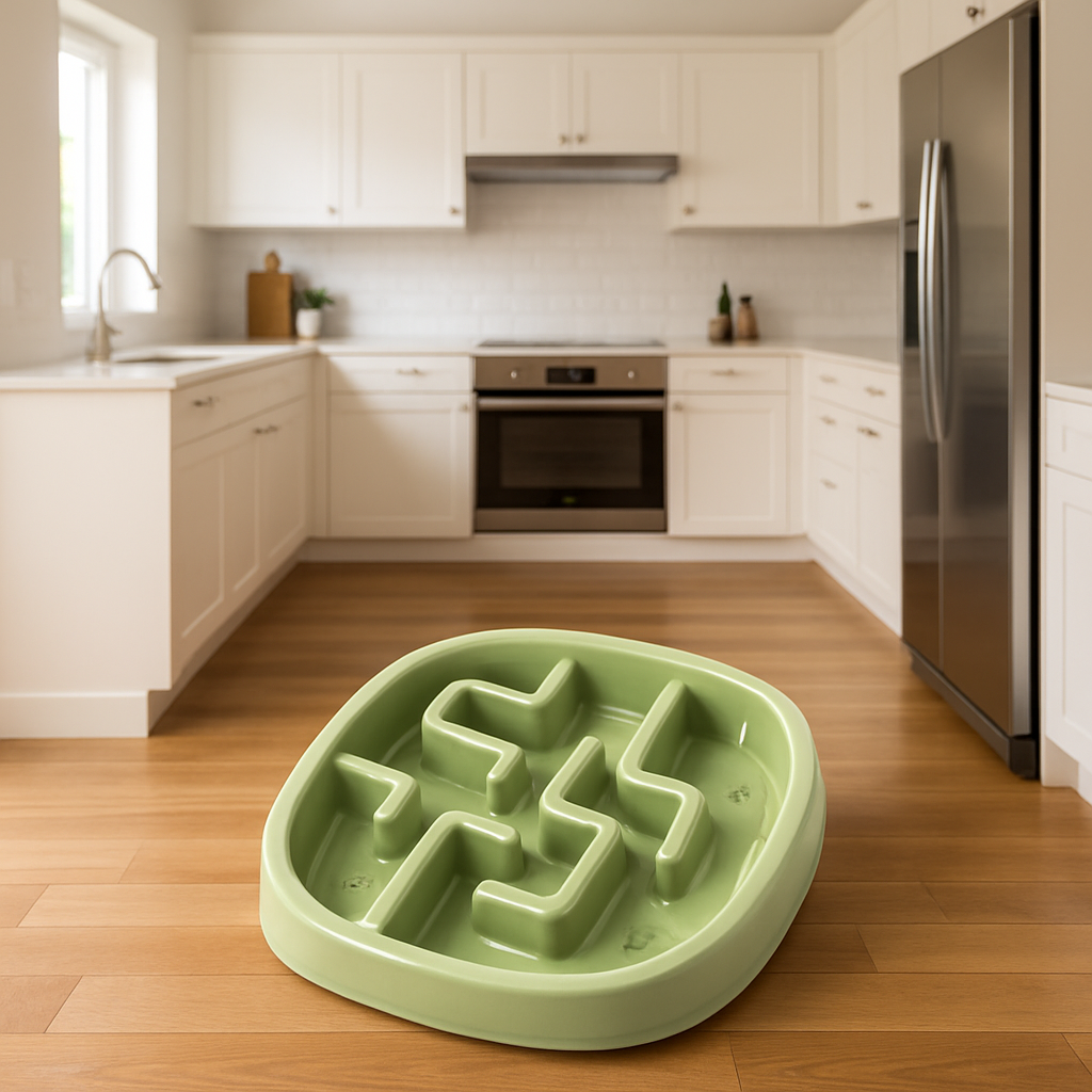 Gamelle anti glouton chat coloris vert