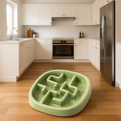 Gamelle anti glouton chat coloris vert