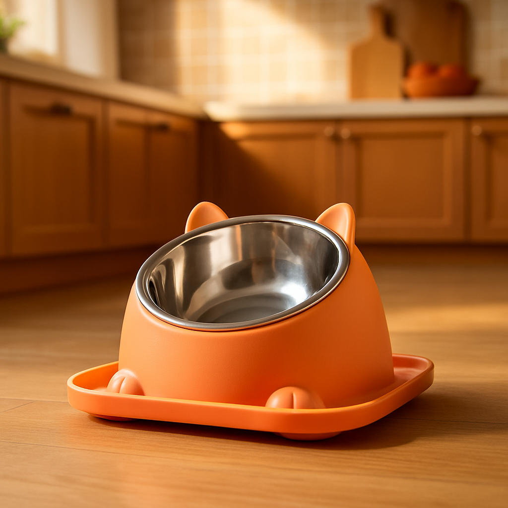 gamelle chat surelevee rose