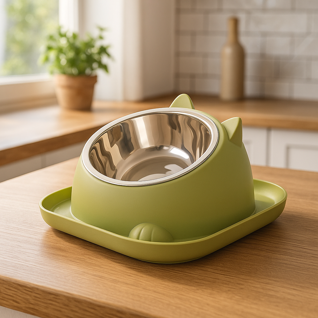 gamelle chat vert inoxidable