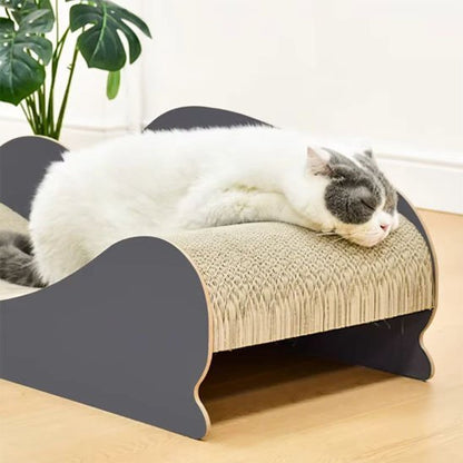 chat blanc griffoir chat carton