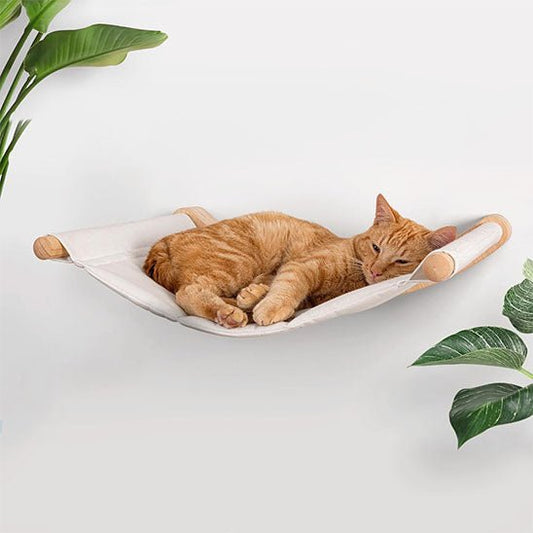 chat endormi hamac chat mural
