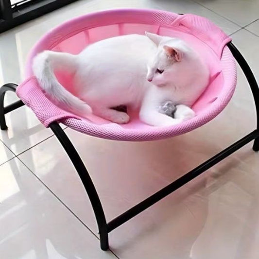 hamac pour chat en maille rose