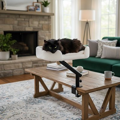 Lit pour Chat bras réglable articulé métal en hauteur