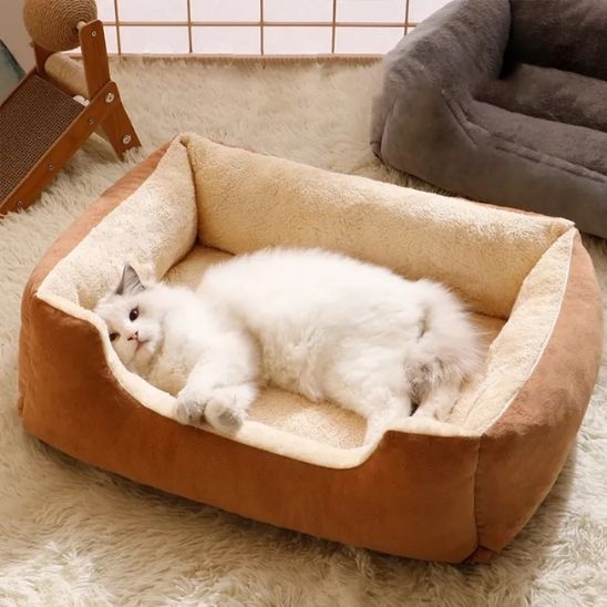 Niche Pour Chat Fermée En Peluche - Cocon Douillet Chaud Pour Chatons, Petits Chiens Ou Lapins - Idéal Hiver, Chambre Ou Salon
