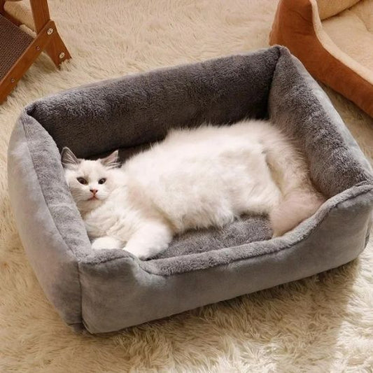 lit pour chat apaisant gris