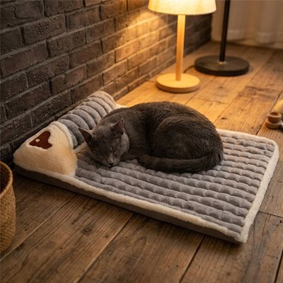 Lit pour Chat orthopédique avec oreiller intégré ambiance cosy