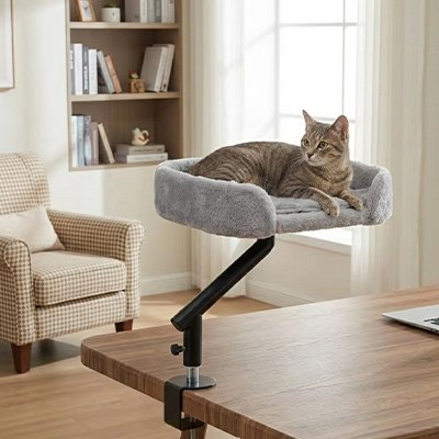Lit pour Chat surélevé avec base de fixation meuble