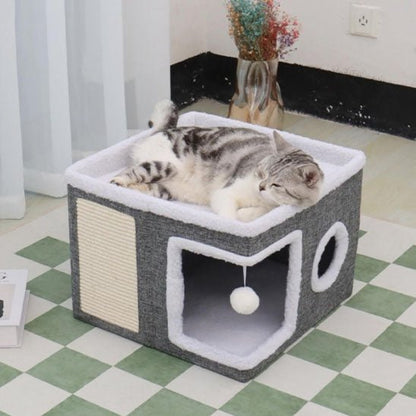maison pour chat balle integre