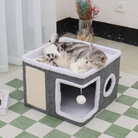 maison pour chat balle integre