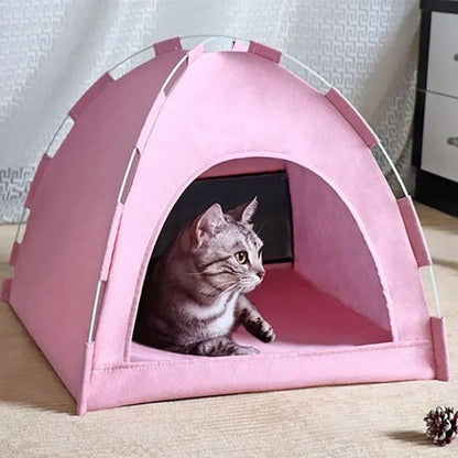 maison pour chat rose