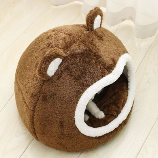 niche a chat marron velours