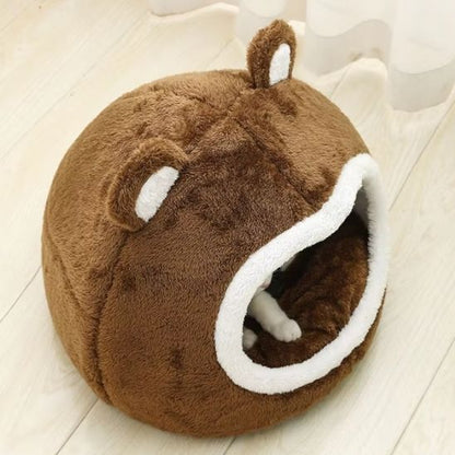 niche a chat marron velours