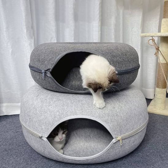 niche chat cachette forme donut
