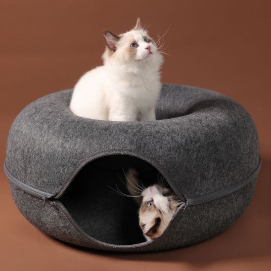 niche chat donut gris fonce