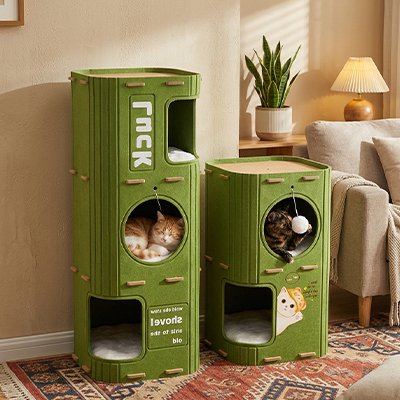 Niche pour Chat évolutive au design industriel pouvant accueillir plusieurs chats