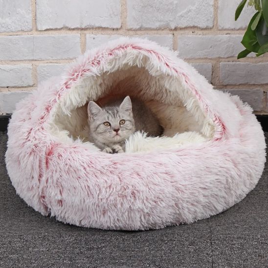 niche pour chat rose peluche