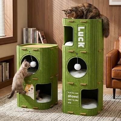 Niche pour Chat verticale empilable à plusieurs compartiments de repos et de jeu  