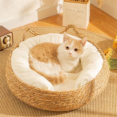 panier osier chat poignee forme oreille